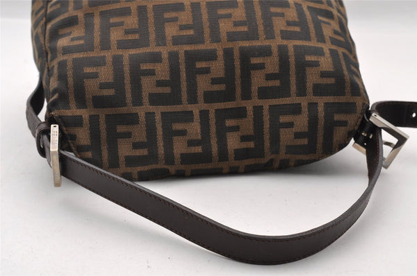 Authentic FENDI Zucca Mamma Baguette Shoulder Bag Canvas Leather Brown 2702I