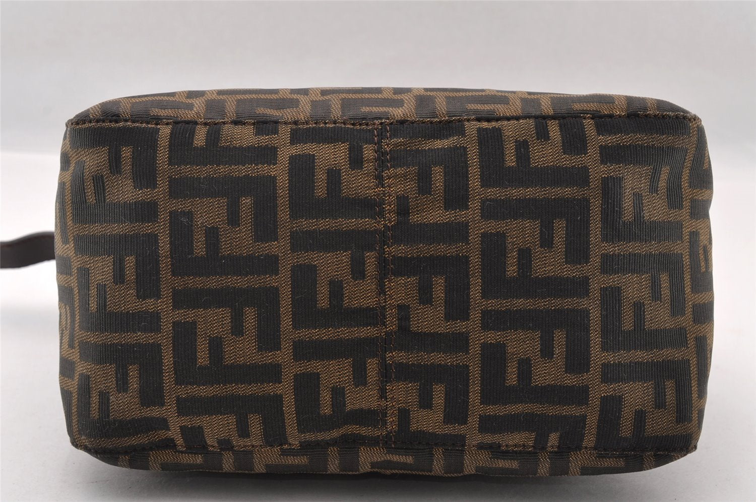 Authentic FENDI Zucca Mamma Baguette Shoulder Bag Canvas Leather Brown 2702I