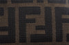 Authentic FENDI Zucca Mamma Baguette Shoulder Bag Canvas Leather Brown 2702I