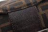 Authentic FENDI Zucca Mamma Baguette Shoulder Bag Canvas Leather Brown 2702I