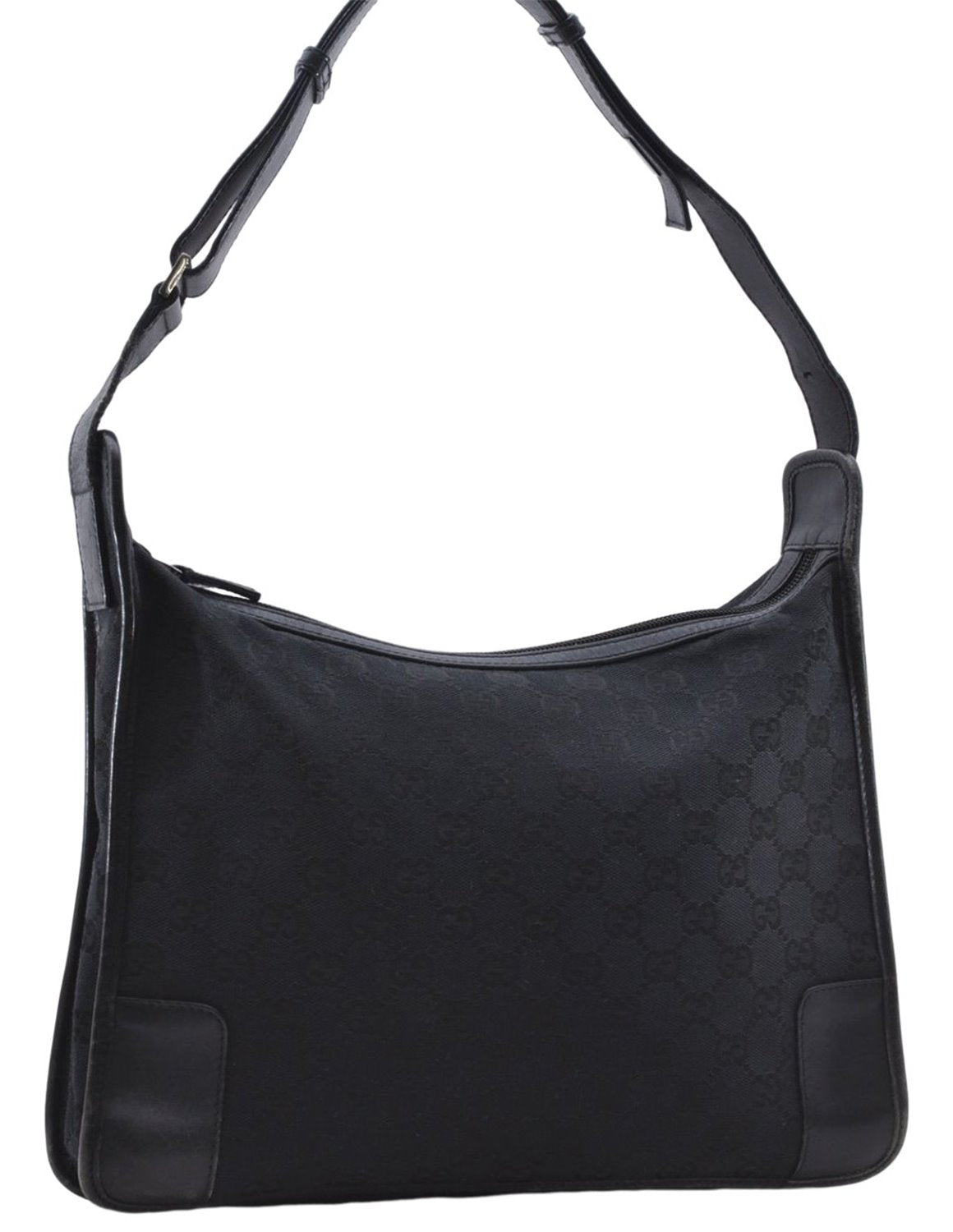 Authentic GUCCI Shoulder Hand Bag GG Canvas Leather 0014205 Black 2703E