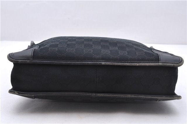 Authentic GUCCI Shoulder Hand Bag GG Canvas Leather 0014205 Black 2703E