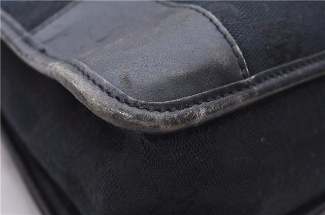 Authentic GUCCI Shoulder Hand Bag GG Canvas Leather 0014205 Black 2703E