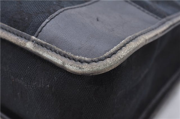 Authentic GUCCI Shoulder Hand Bag GG Canvas Leather 0014205 Black 2703E