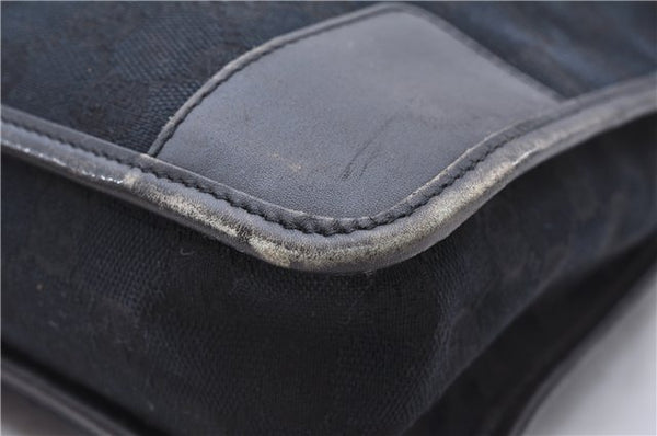 Authentic GUCCI Shoulder Hand Bag GG Canvas Leather 0014205 Black 2703E