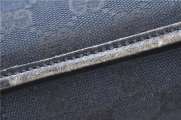 Authentic GUCCI Shoulder Hand Bag GG Canvas Leather 0014205 Black 2703E