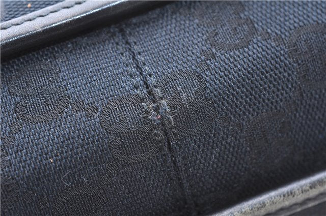 Authentic GUCCI Shoulder Hand Bag GG Canvas Leather 0014205 Black 2703E