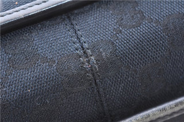 Authentic GUCCI Shoulder Hand Bag GG Canvas Leather 0014205 Black 2703E