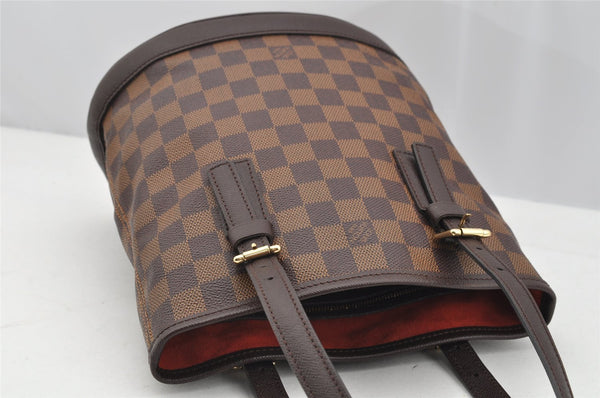 Authentic Louis Vuitton Damier Marais Bucket Shoulder Tote Bag N42240 LV 2703I