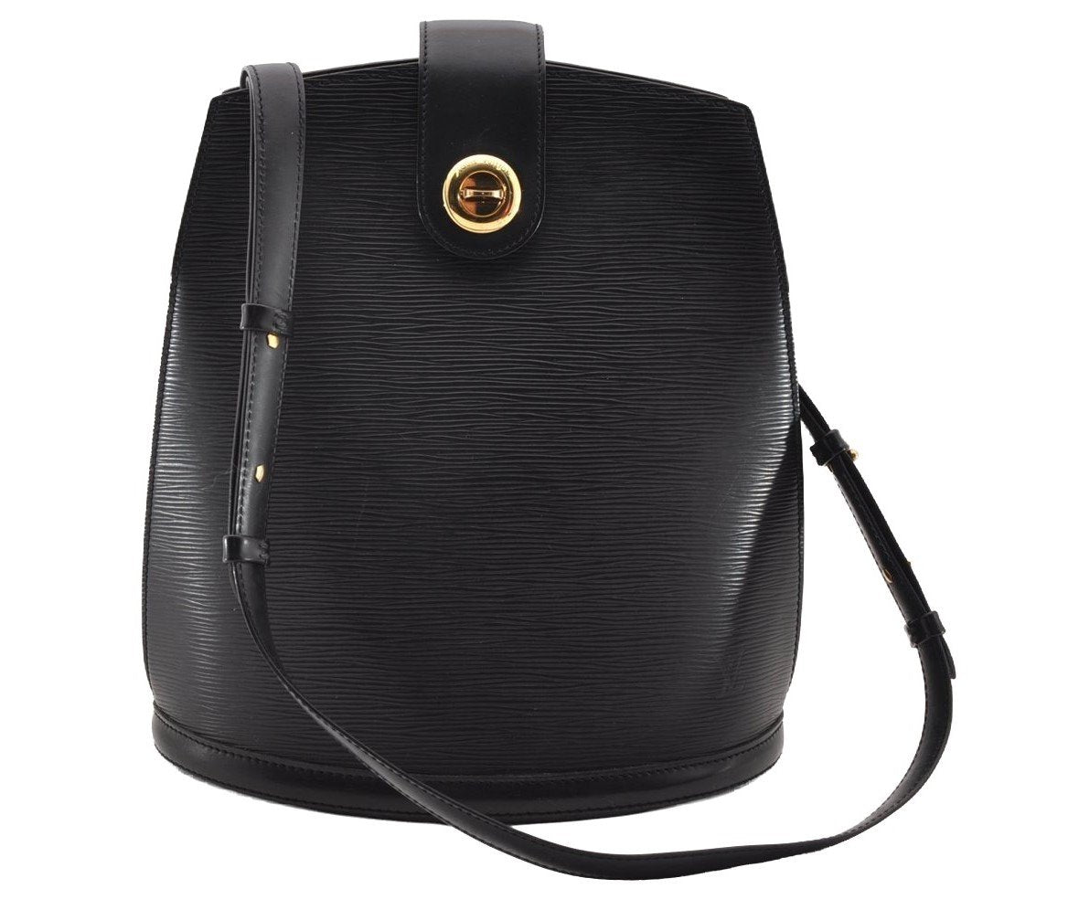 Authentic Louis Vuitton Epi Cluny Shoulder Bag Purse Black M52252 LV 2705I