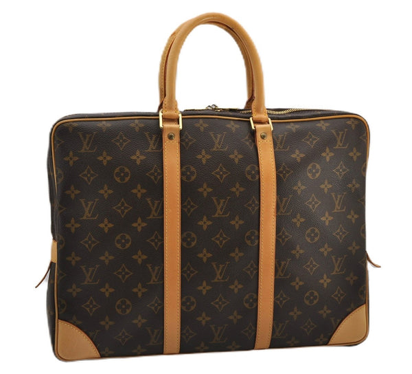 Authentic Louis Vuitton Monogram Porte Documents Voyage M53361 Briefcase 2706F