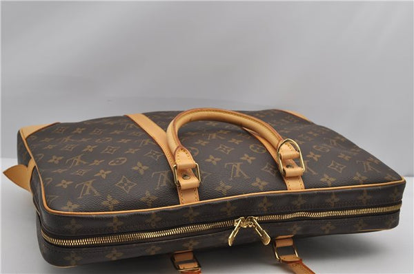 Authentic Louis Vuitton Monogram Porte Documents Voyage M53361 Briefcase 2706F