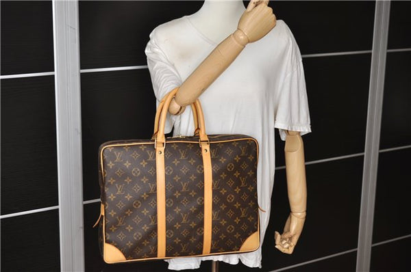 Authentic Louis Vuitton Monogram Porte Documents Voyage M53361 Briefcase 2706F