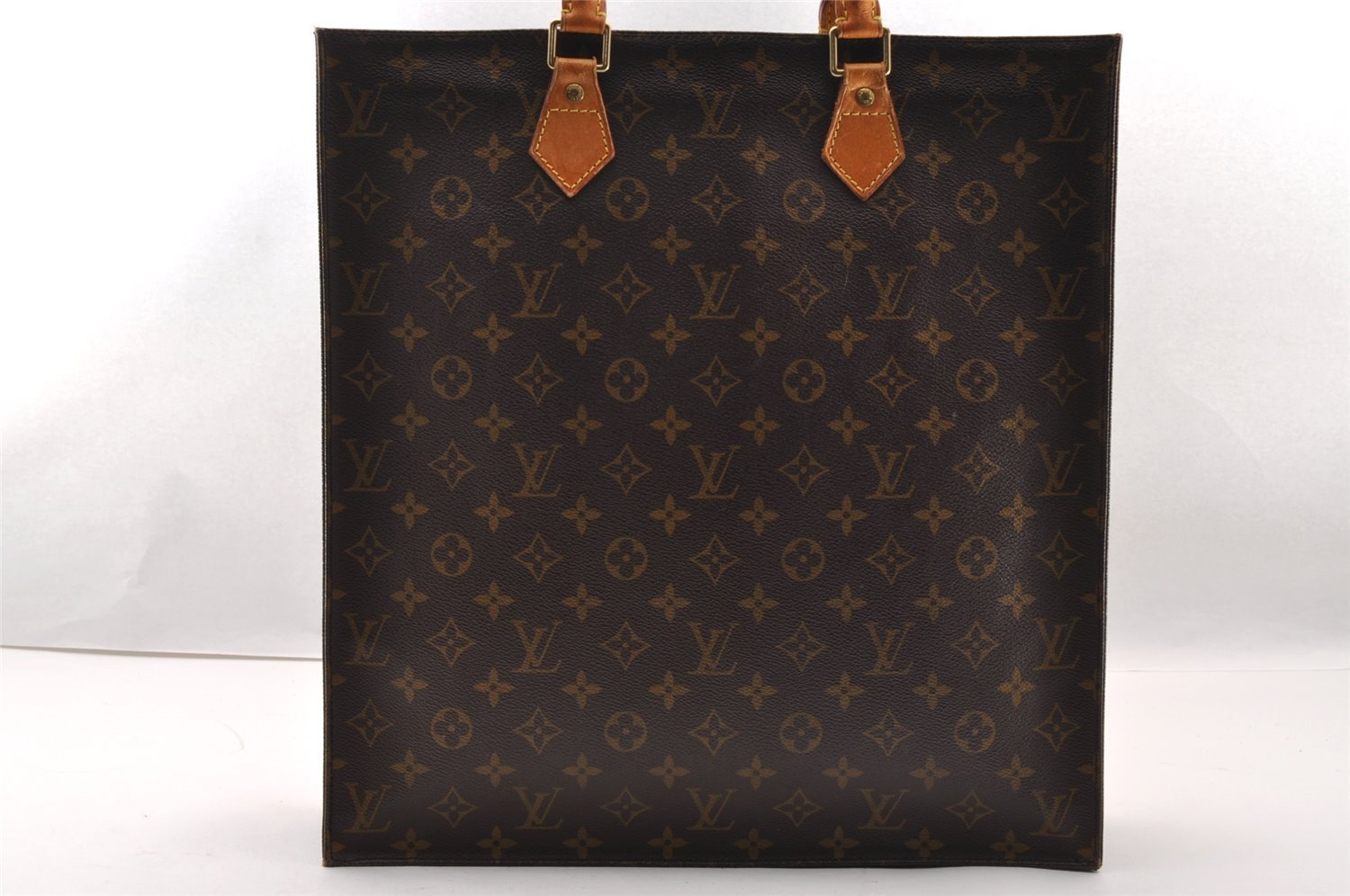 Authentic Louis Vuitton Monogram Sac Plat Hand Tote Bag M51140 LV 2708I