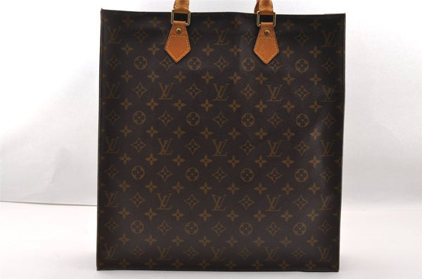 Authentic Louis Vuitton Monogram Sac Plat Hand Tote Bag M51140 LV 2708I