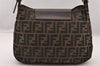 Authentic FENDI Zucca Vintage Shoulder Bag Purse Canvas Leather Brown 2709I