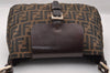 Authentic FENDI Zucca Vintage Shoulder Bag Purse Canvas Leather Brown 2709I