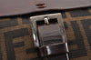 Authentic FENDI Zucca Vintage Shoulder Bag Purse Canvas Leather Brown 2709I