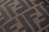 Authentic FENDI Zucca Vintage Shoulder Bag Purse Canvas Leather Brown 2709I