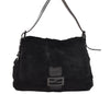 Authentic FENDI Mamma Baguette Shoulder Hand Bag Unborn Calf Leather Black 2710I