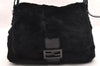 Authentic FENDI Mamma Baguette Shoulder Hand Bag Unborn Calf Leather Black 2710I