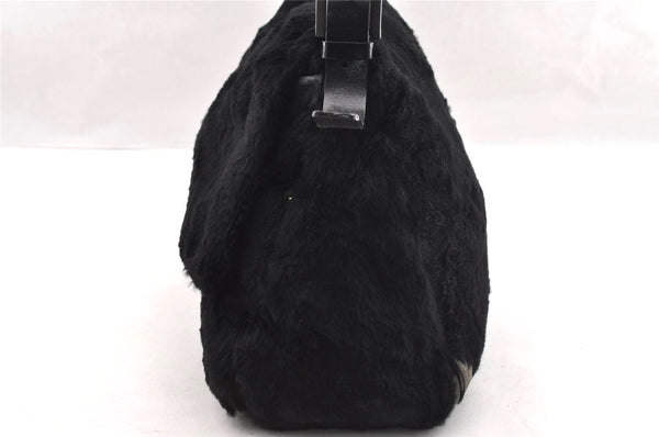 Authentic FENDI Mamma Baguette Shoulder Hand Bag Unborn Calf Leather Black 2710I