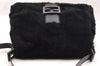Authentic FENDI Mamma Baguette Shoulder Hand Bag Unborn Calf Leather Black 2710I