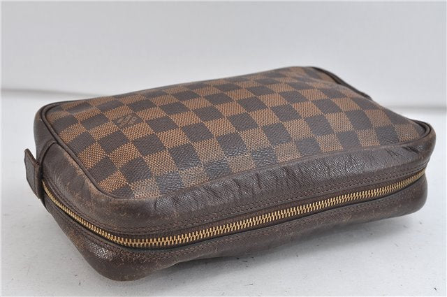 Authentic Louis Vuitton Damier Trousse Toilette Clutch Hand Bag N47623 LV 2715D