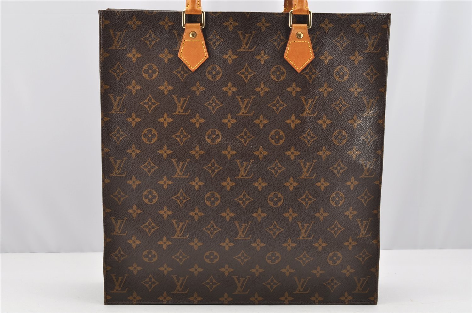 Authentic Louis Vuitton Monogram Sac Plat Hand Tote Bag M51140 LV 2716I