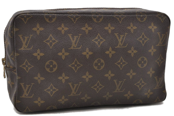 Auth Louis Vuitton Monogram Trousse Toilette 28 Clutch Hand Bag M47522 LV 2717D