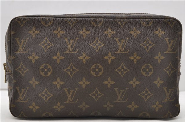 Auth Louis Vuitton Monogram Trousse Toilette 28 Clutch Hand Bag M47522 LV 2717D