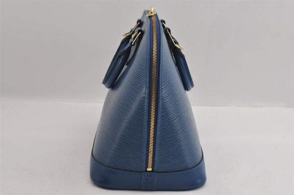 Authentic Louis Vuitton Epi Alma PM Hand Bag Blue M52145 LV 2717I