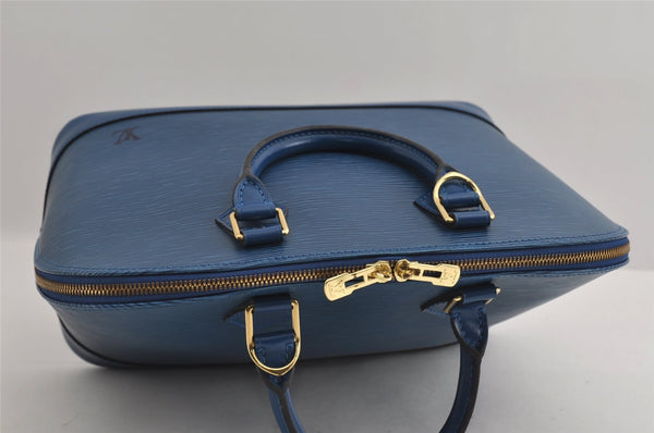 Authentic Louis Vuitton Epi Alma PM Hand Bag Blue M52145 LV 2717I