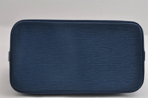 Authentic Louis Vuitton Epi Alma PM Hand Bag Blue M52145 LV 2717I