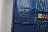Authentic Louis Vuitton Epi Alma PM Hand Bag Blue M52145 LV 2717I