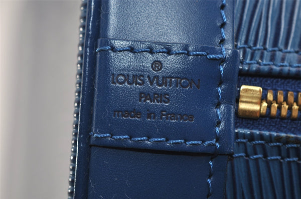 Authentic Louis Vuitton Epi Alma PM Hand Bag Blue M52145 LV 2717I