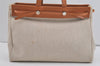 Auth HERMES Her Bag Cabas GM & GM 2Way Shoulder Tote Bag Canvas Beige 2718I