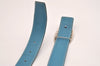 Authentic HERMES Mixte Mirage Leather Belt Size 85cm 33.5inches Black Blue 2719I