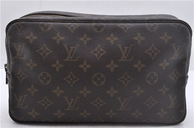 Auth Louis Vuitton Monogram Trousse Toilette 28 Clutch Hand Bag M47522 LV 2721D