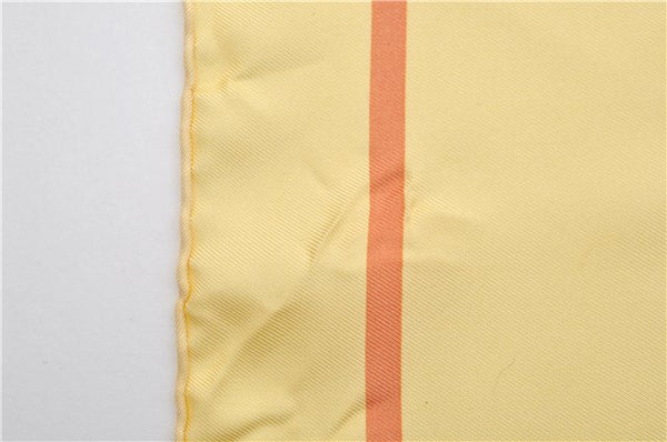 Authentic HERMES Petit Carre 40 Scarf Handkerchief "Bolduc" Silk Yellow 2721E