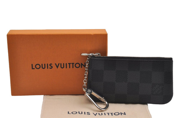Authentic Louis Vuitton Damier Graphite Pochette Cles Coin Case N60155 Box 2722I