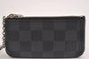 Authentic Louis Vuitton Damier Graphite Pochette Cles Coin Case N60155 Box 2722I