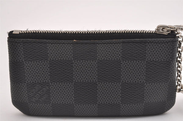 Authentic Louis Vuitton Damier Graphite Pochette Cles Coin Case N60155 Box 2722I