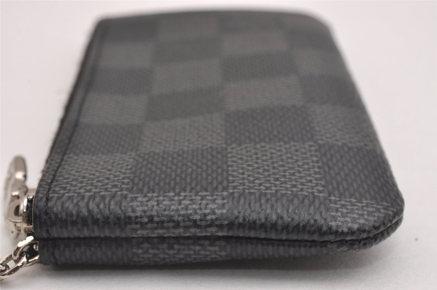 Authentic Louis Vuitton Damier Graphite Pochette Cles Coin Case N60155 Box 2722I