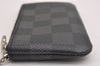 Authentic Louis Vuitton Damier Graphite Pochette Cles Coin Case N60155 Box 2722I