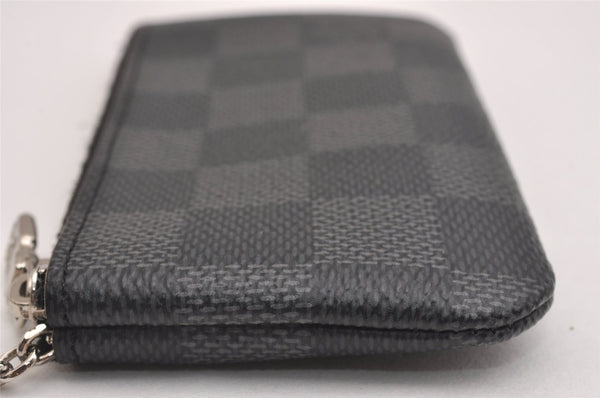 Authentic Louis Vuitton Damier Graphite Pochette Cles Coin Case N60155 Box 2722I