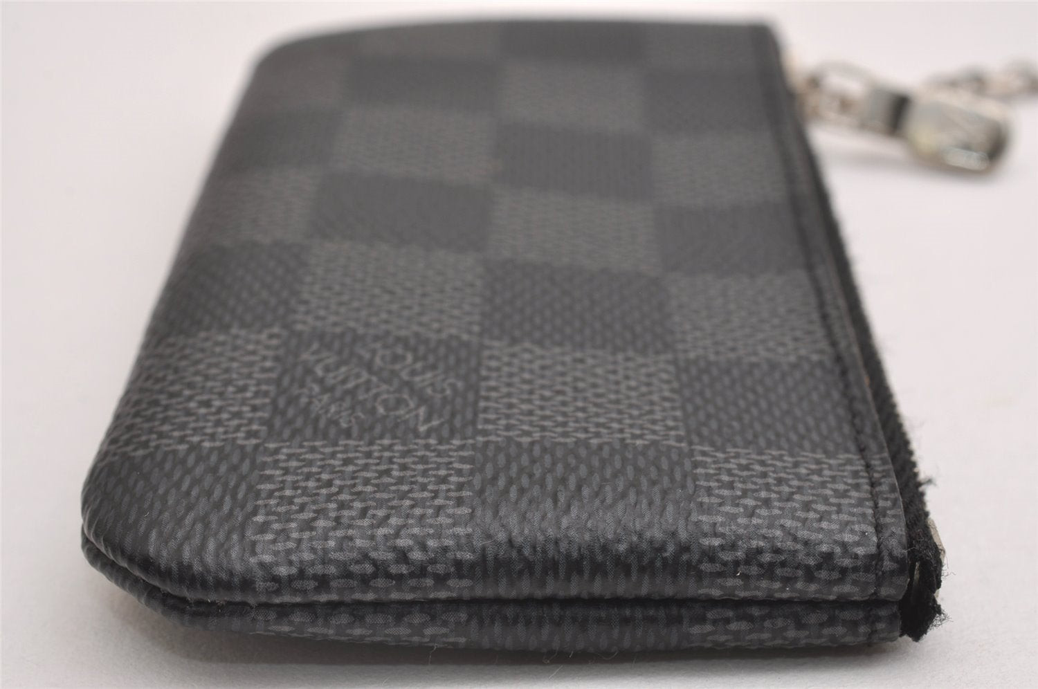Authentic Louis Vuitton Damier Graphite Pochette Cles Coin Case N60155 Box 2722I