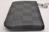 Authentic Louis Vuitton Damier Graphite Pochette Cles Coin Case N60155 Box 2722I