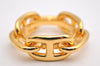 Authentic HERMES Scarf Ring Chaine d'Ancre Chain Design Gold Tone Box 2724I