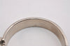 Authentic HERMES Vintage Clic H Bangle Bracelet Silver Black Box 2725I